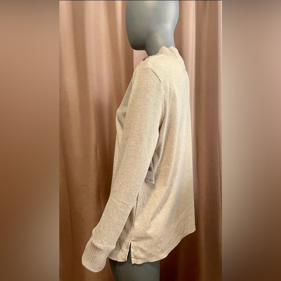 NWT Rafaelle S Mock-neck Sweater with Shoulder Buttons Classic Minimalist - Picture 3 of 7